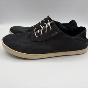 Olukai Men's Nohea Moku Boat Shoes Slip On Sneakers Black Size 11 US‎